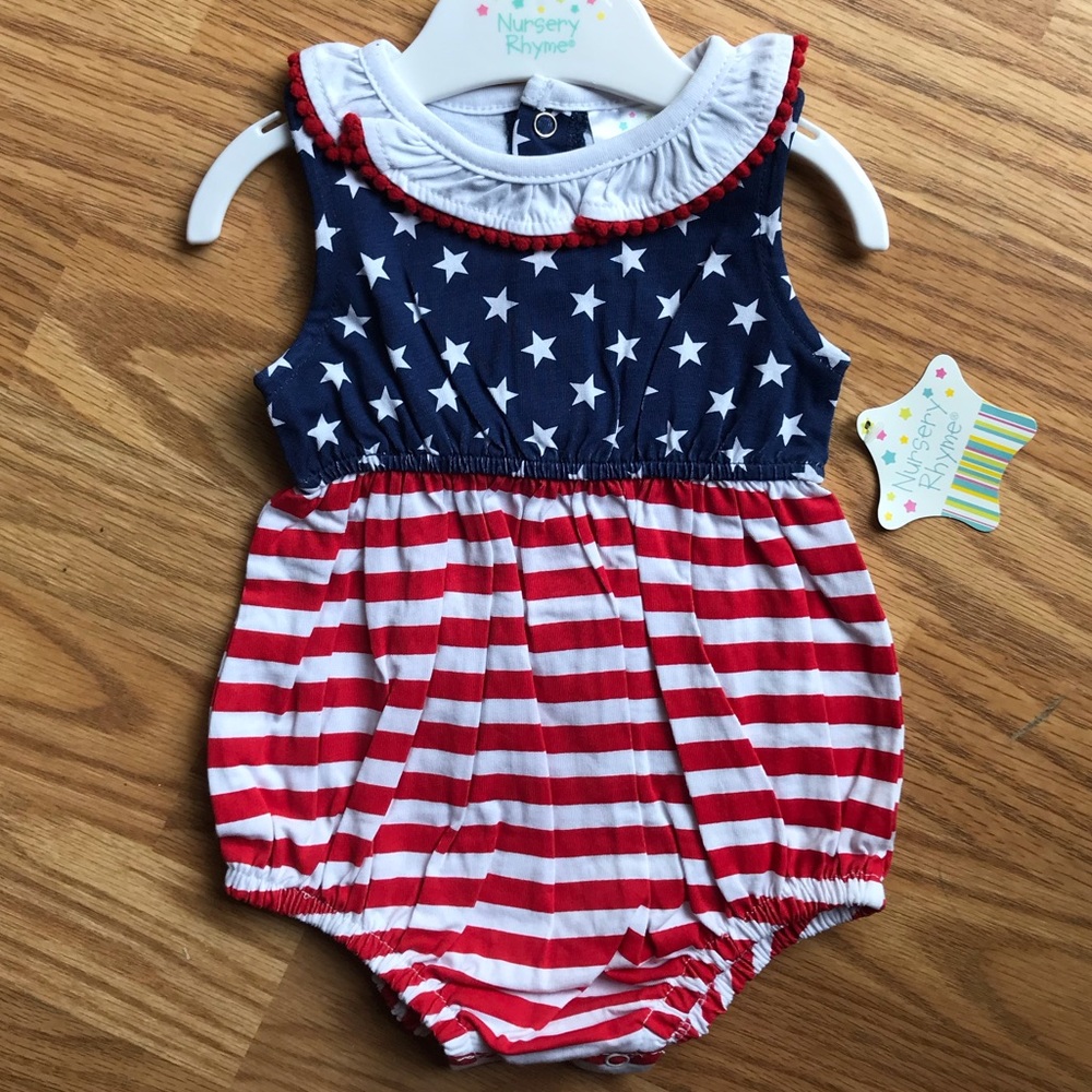 3 month Stars and Stripes romper